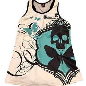 Betty Designs Kona Triathlon Tank Top Womens Small Floral Hawaii Cycling Jersey